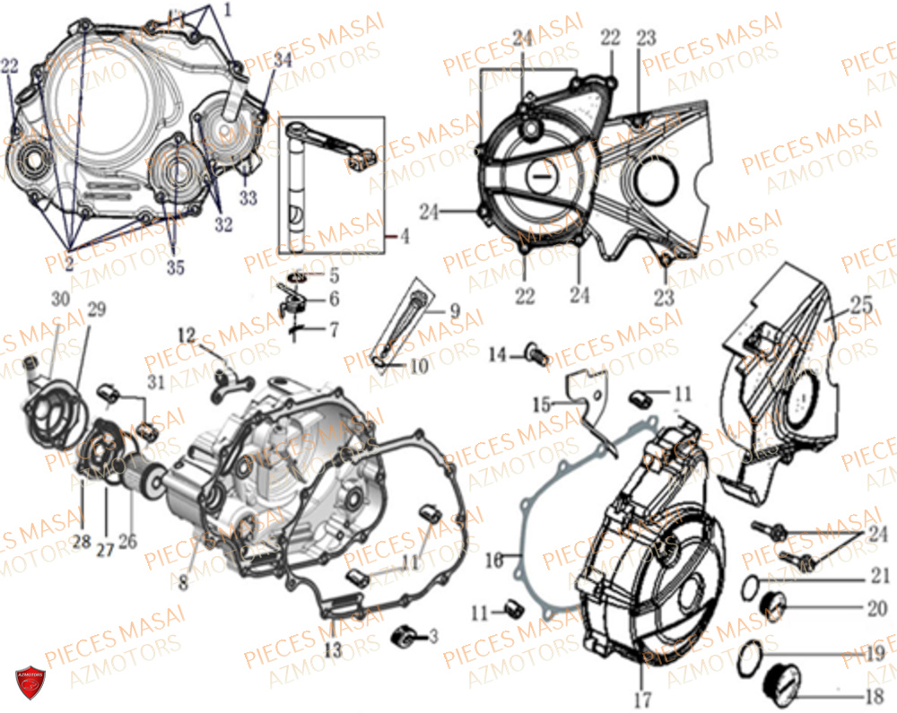 CACHE_CARTER MASAI Pièces Moto FURIOUS 125 E4