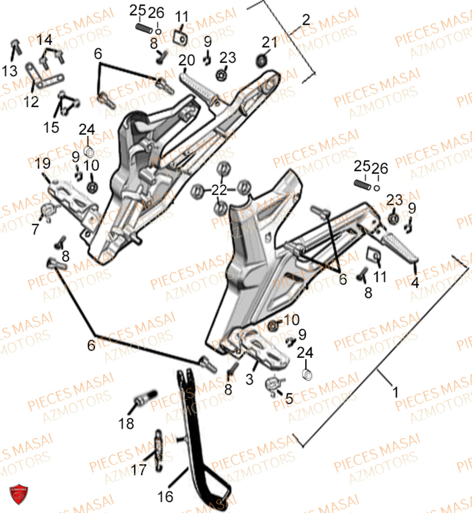 Cale Pied MASAI Pièces Moto FURIOUS 125 E4