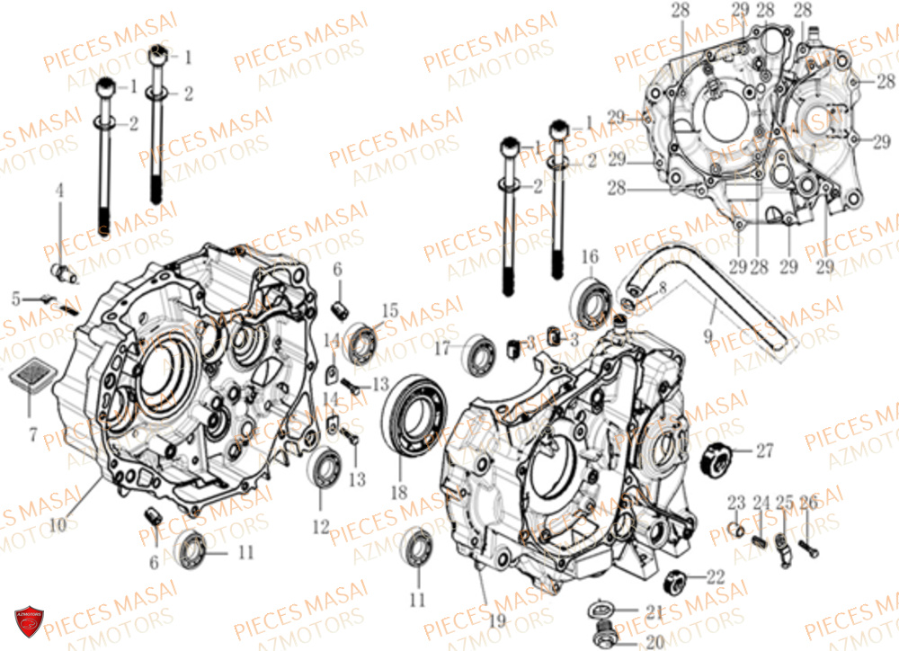 Carter Moteur MASAI Pièces Moto FURIOUS 125 E4