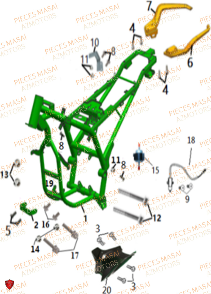 Chassis MASAI Pièces Moto FURIOUS 125 E4