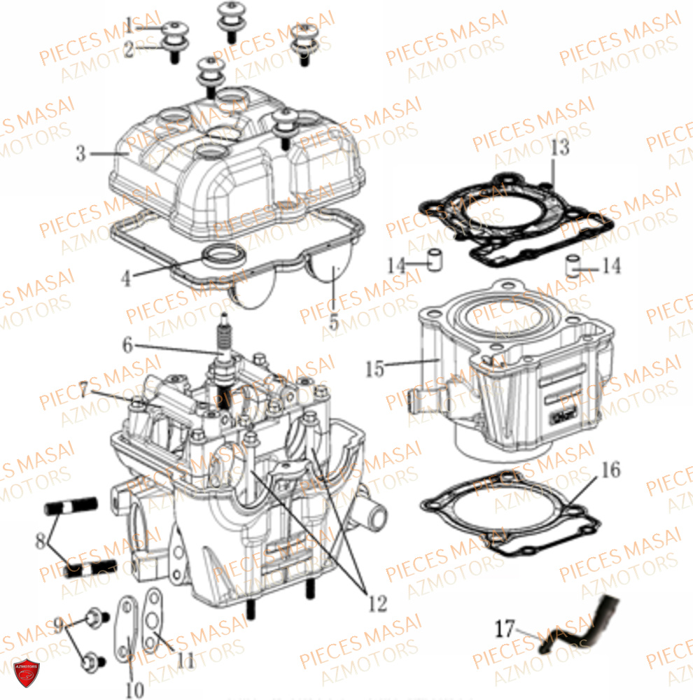 Culasse Cylindre MASAI Pièces Moto FURIOUS 125 E4