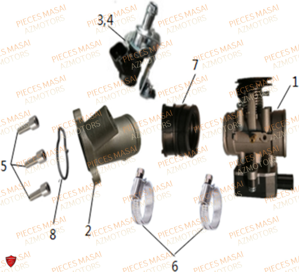 Debitmetre Pipe Admission MASAI Pièces Moto FURIOUS 125 E4