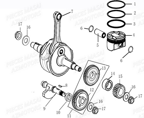 EMBIELLAGE pour FURIOUS 125 E4