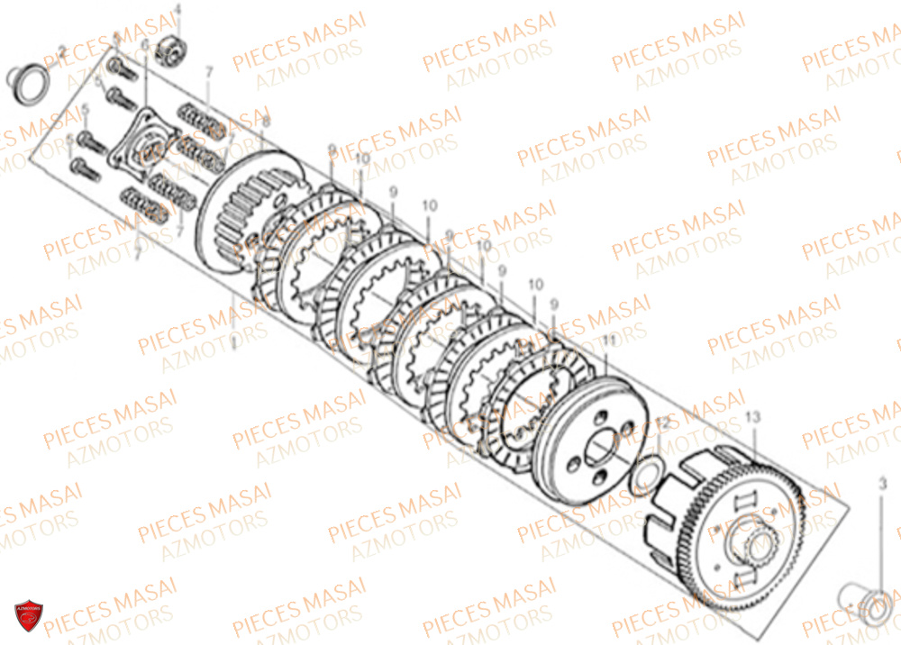 Embrayage MASAI Pièces Moto FURIOUS 125 E4