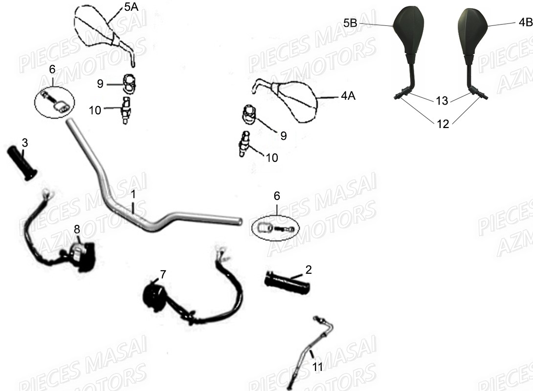GUIDON MASAI Pièces Moto FURIOUS 125 E4