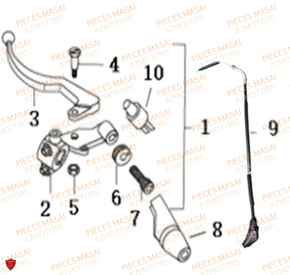 CALE PIED pièces MASAI neuves Pièces Moto FURIOUS 125 E4 pièces détachées  constructeur AZMOTORS ✓ repare a neuf au meilleur prix