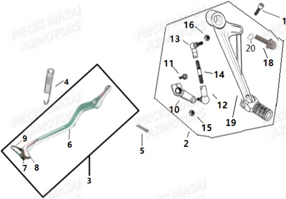 PEDALE_DE_FREIN MASAI Pièces Moto FURIOUS 125 E4