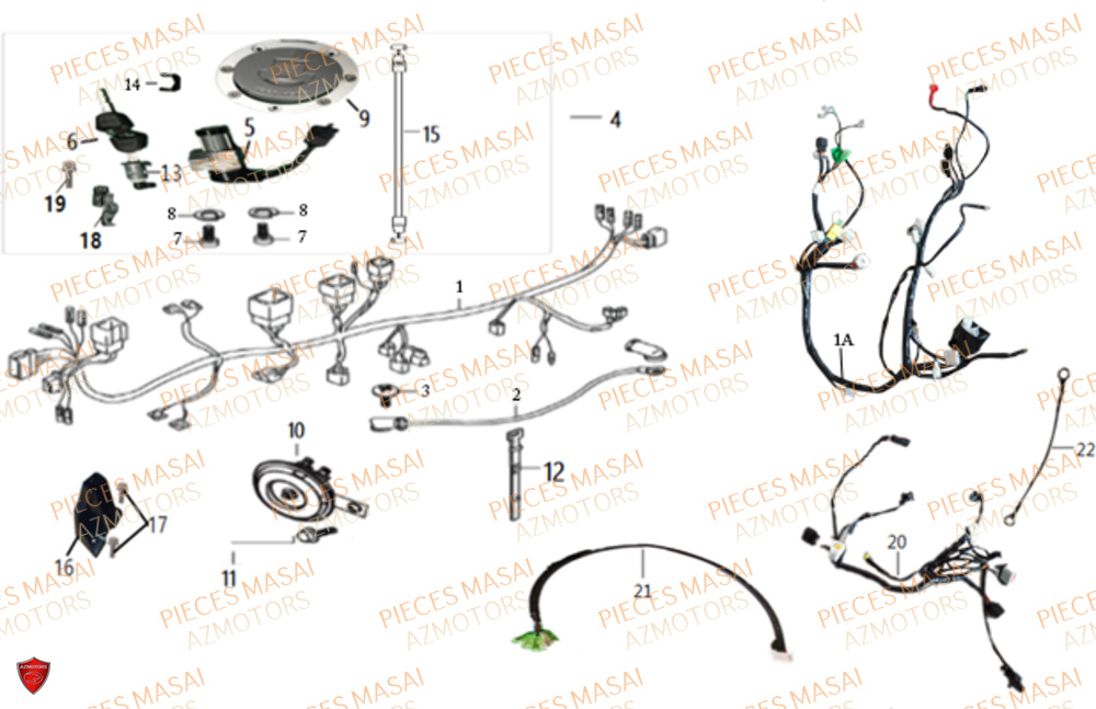 Systeme Electrique MASAI Pièces Moto FURIOUS 125 E4