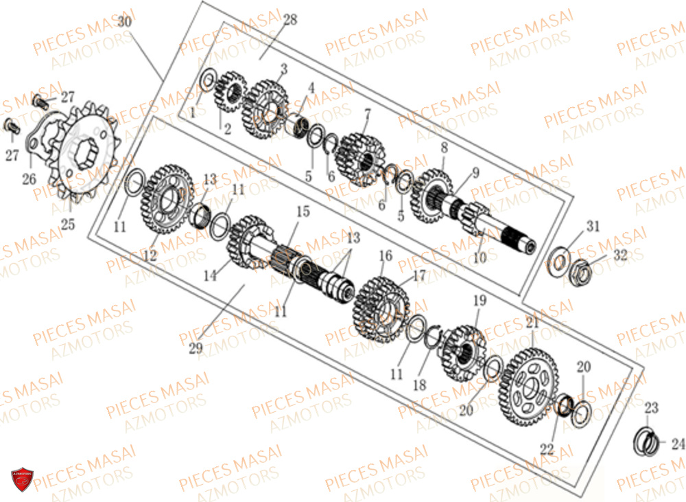 Transmission MASAI Pièces Moto FURIOUS 125 E4