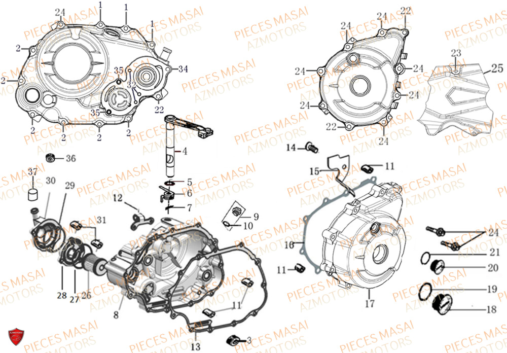 Cache Carter MASAI Pièces Moto FURIOUS 125 RACING
