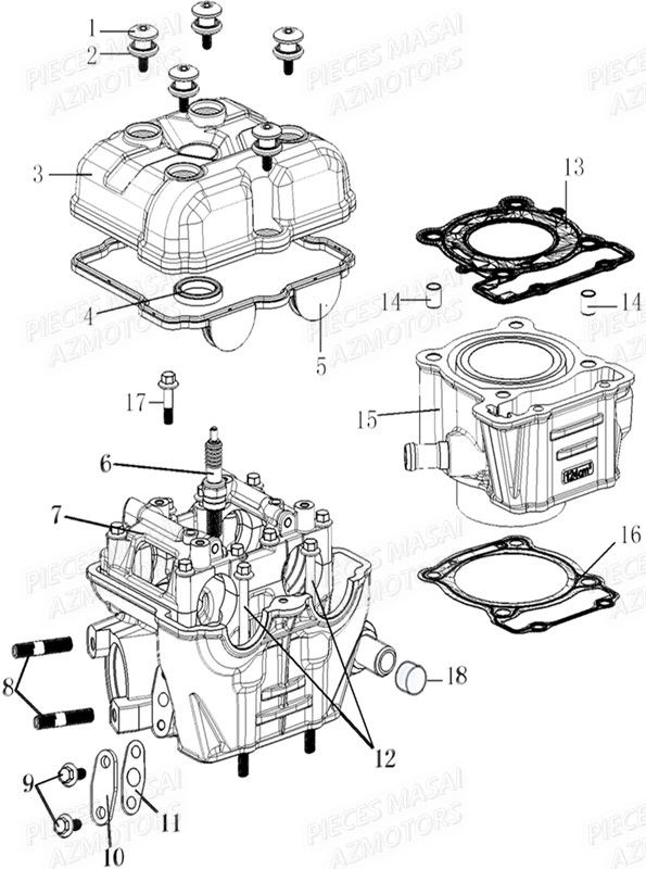 CYLINDRE pour FURIOUS 125 RACING