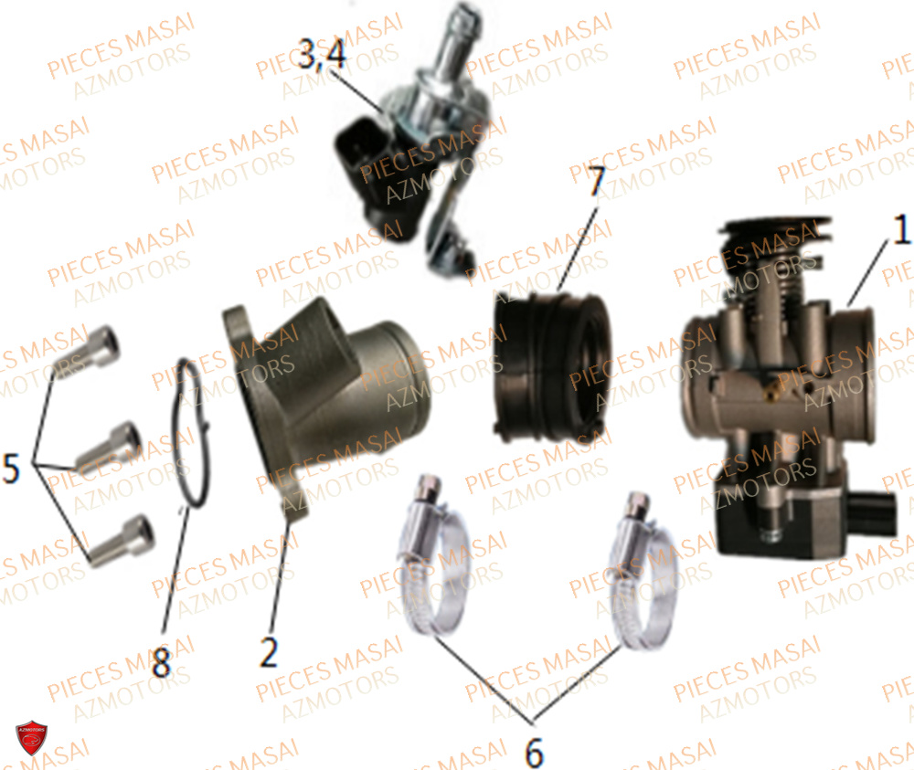 Debitmetre Pipe Admission MASAI Pièces Moto FURIOUS 125 RACING