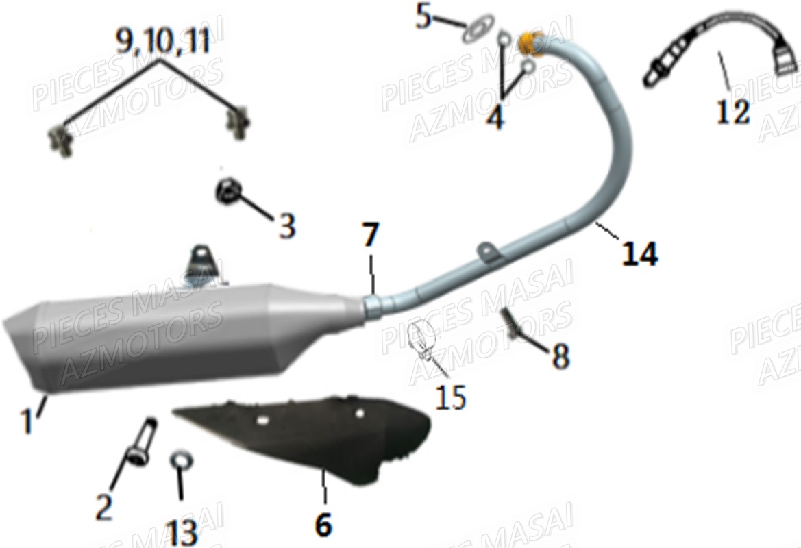 ECHAPPEMENT MASAI Pièces Moto FURIOUS 125 RACING