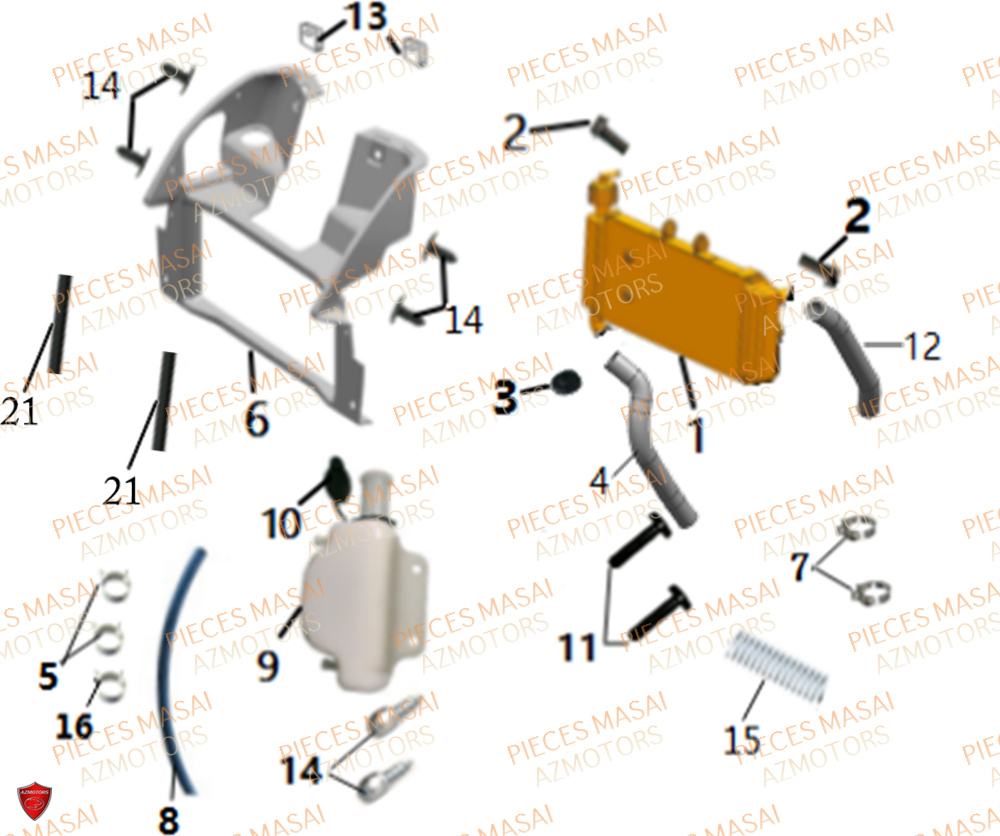 Radiateur MASAI Pièces Moto FURIOUS 125 RACING