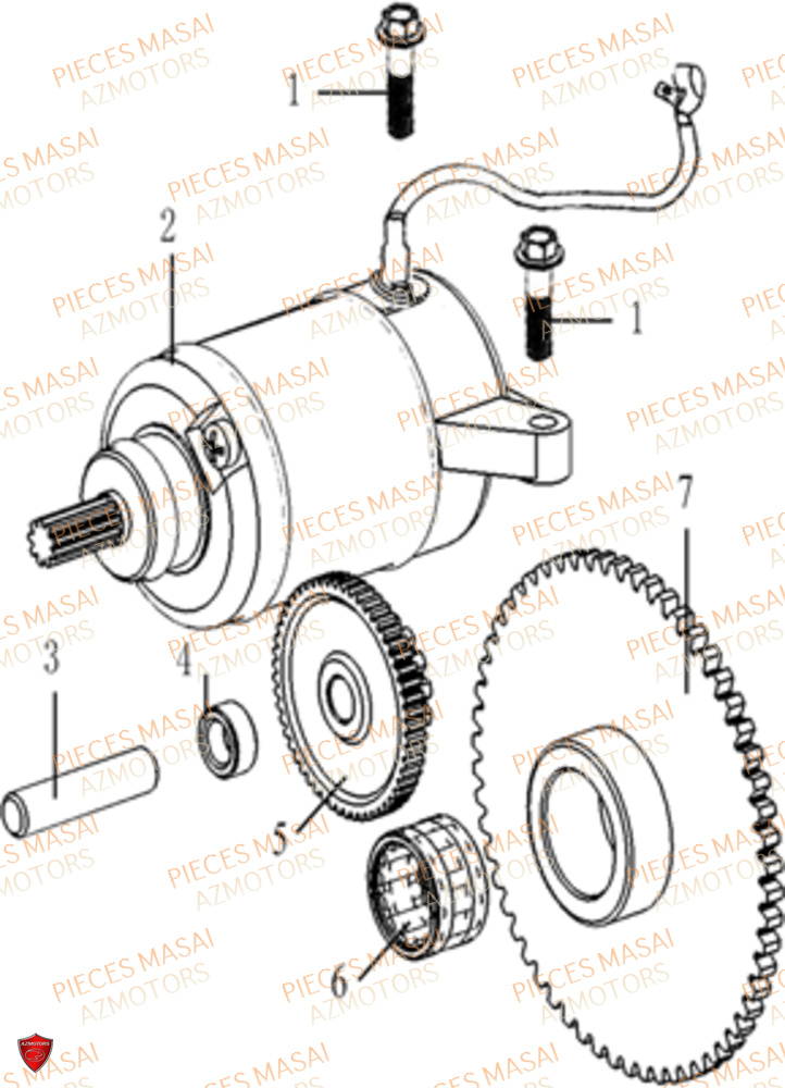 Systeme De Demarrage Electrique MASAI Pièces Moto FURIOUS 125 RACING