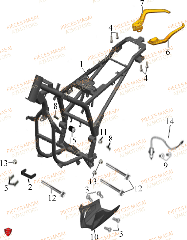 CHASSIS MASAI Pièces MotO origine Masai FURIOUS 50cc