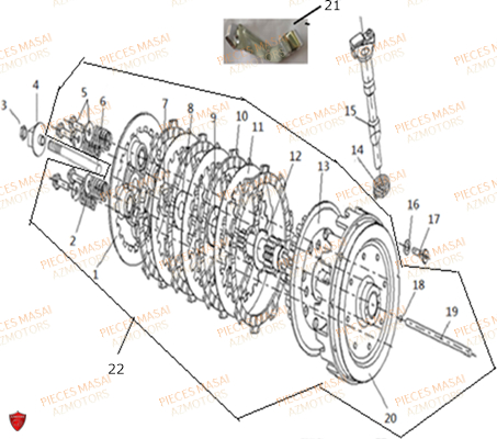 Embrayage MASAI Pièces Moto FURIOUS 50cc