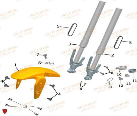 Fourche MASAI Pièces Moto FURIOUS 50cc