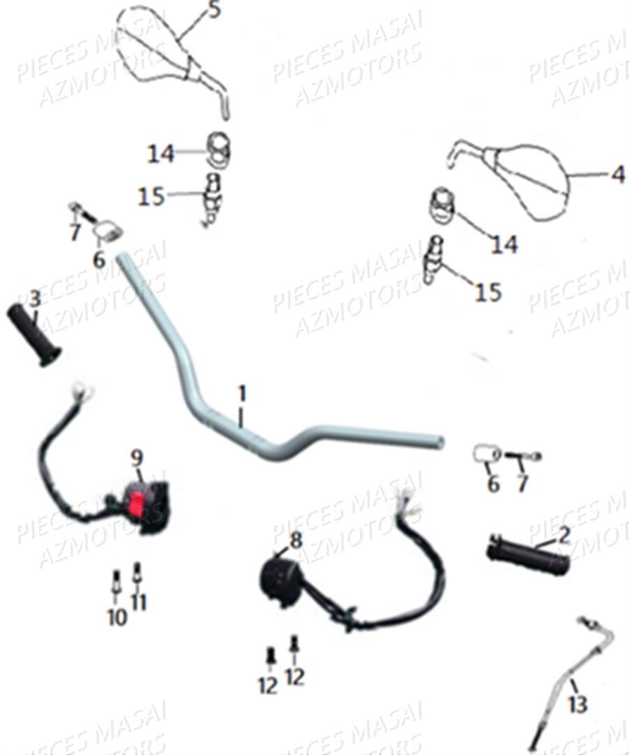 GUIDON COMMODO RETROVISEURS AZMOTORS FURIOUS 50