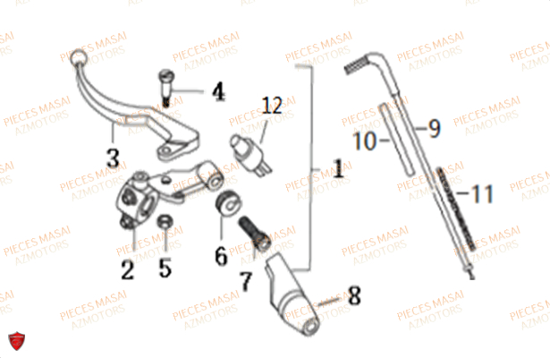 Levier Embrayage MASAI Pièces Moto FURIOUS 50cc