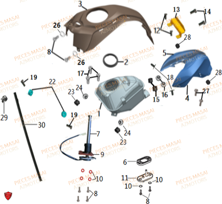 Reservoir MASAI Pièces Moto FURIOUS 50cc