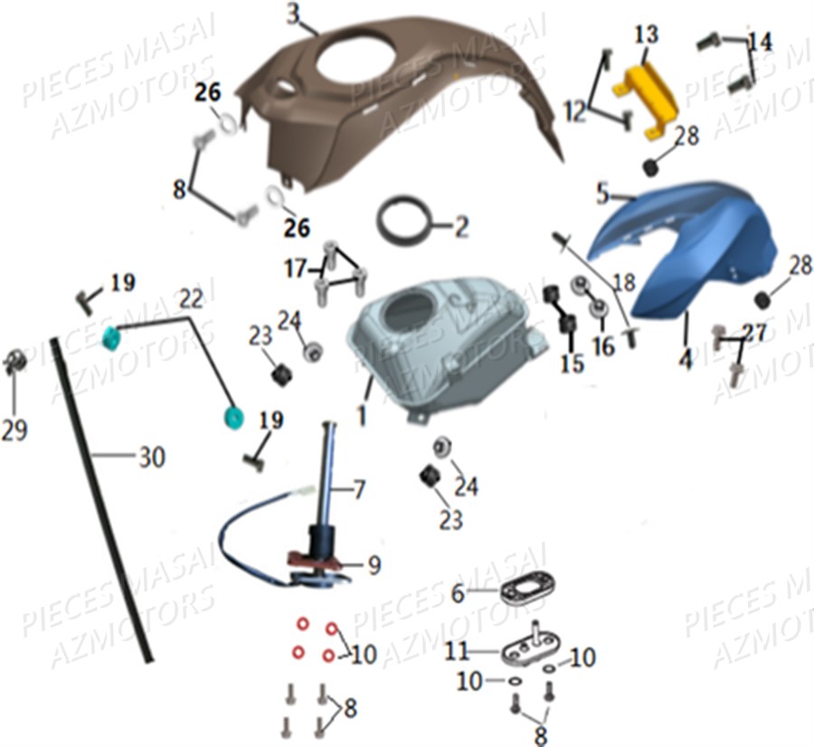 RESERVOIR CARBURANT AZMOTORS FURIOUS 50
