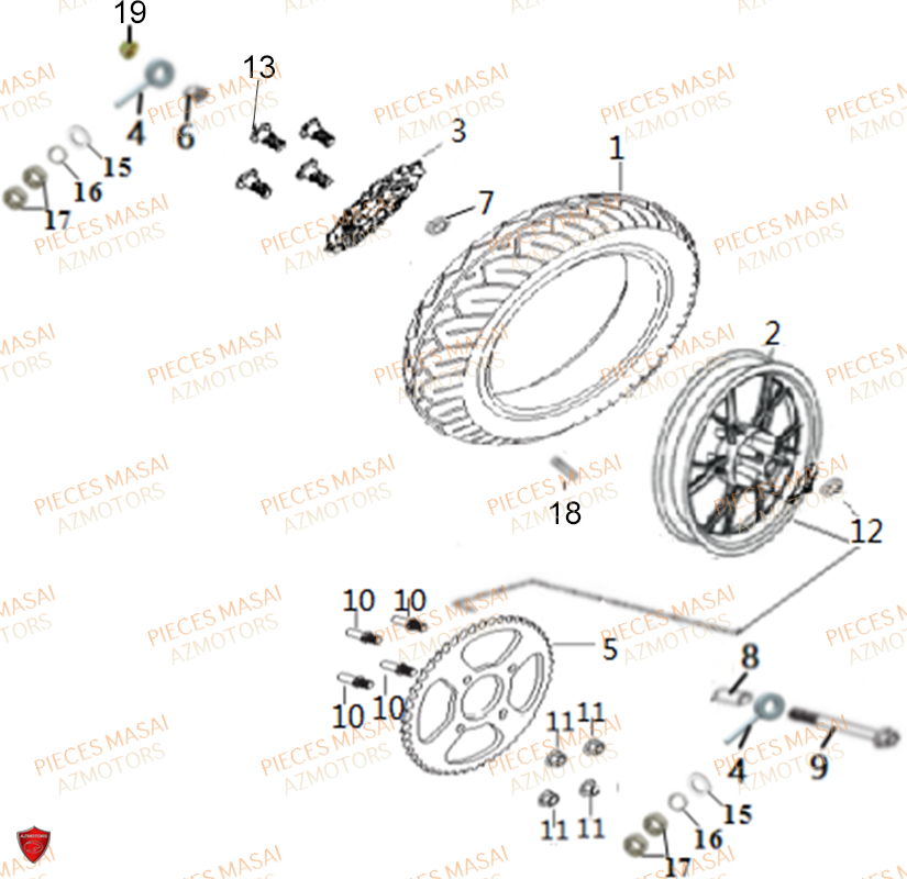 ROUE ARRIERE MASAI FURIOUS 50