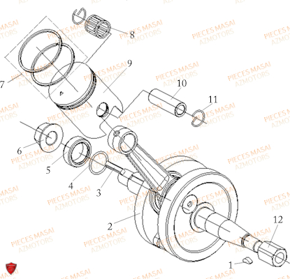 Vilebrequin MASAI Pièces Moto FURIOUS 50cc