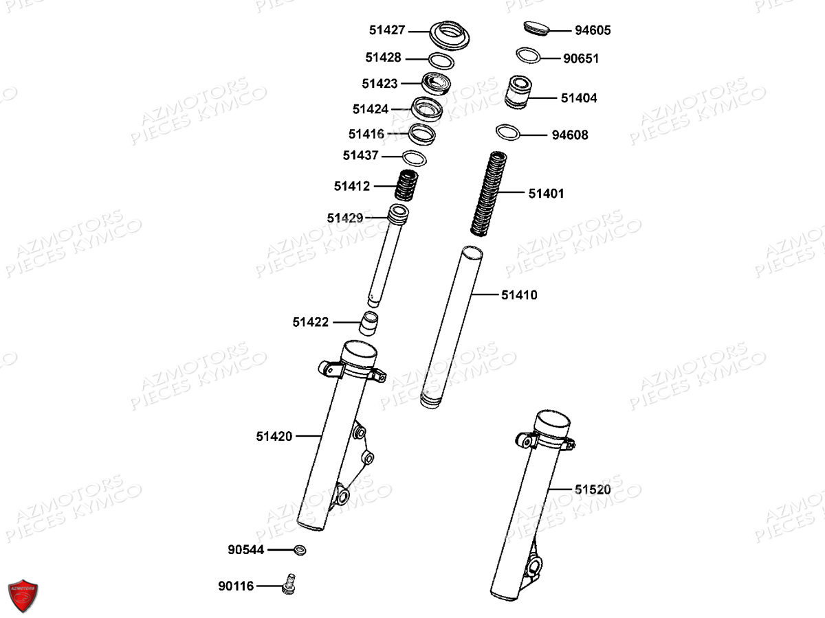 Batons De Fourche Detail KYMCO Pièces G-DINK 125I 4T EURO3 (SP25AA)