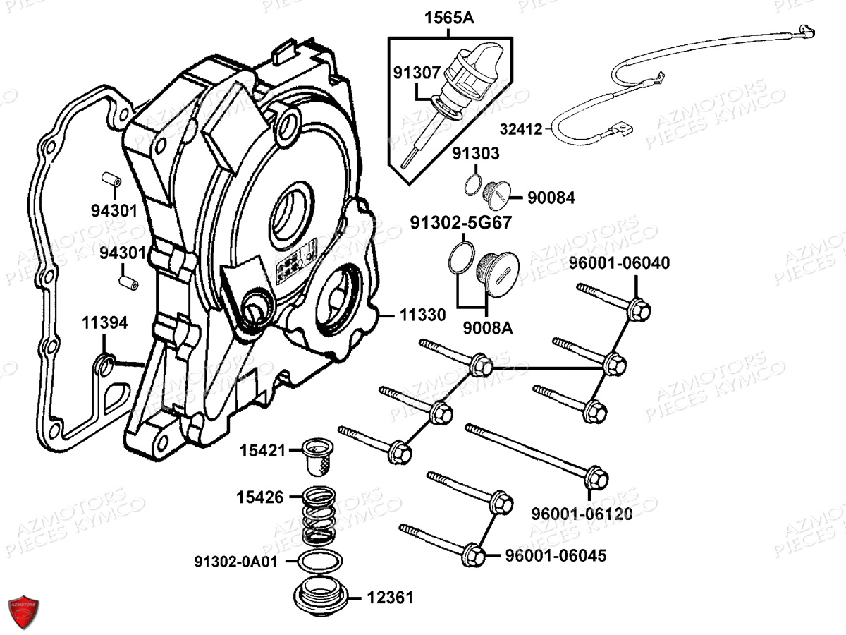 Carter Droit KYMCO Pièces G-DINK 125I 4T EURO3 (SP25AA)