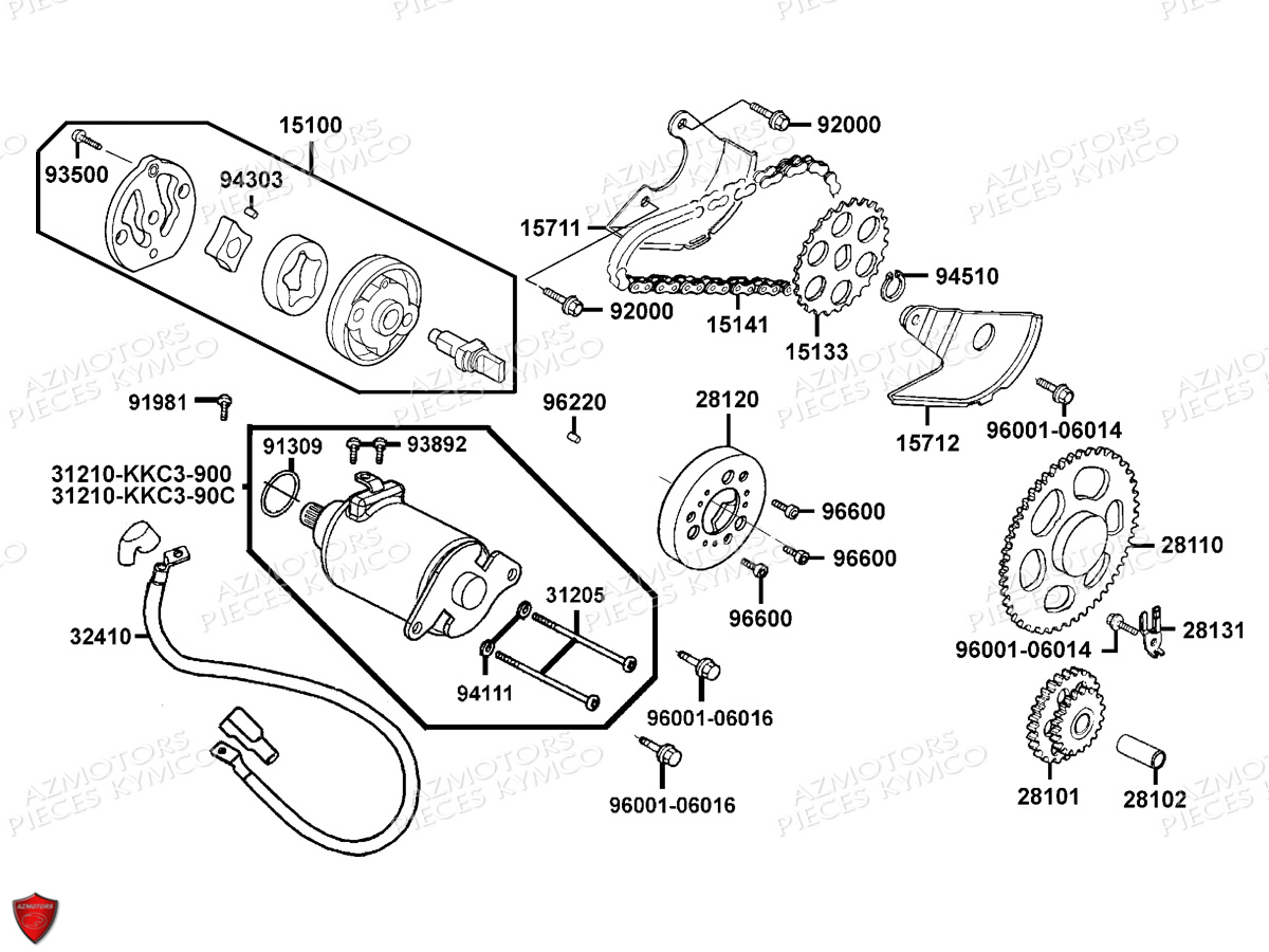 DEMARREUR_POMPE_A_HUILE KYMCO Pièces Scooter Kymco G-DINK 125 I 4T EURO III