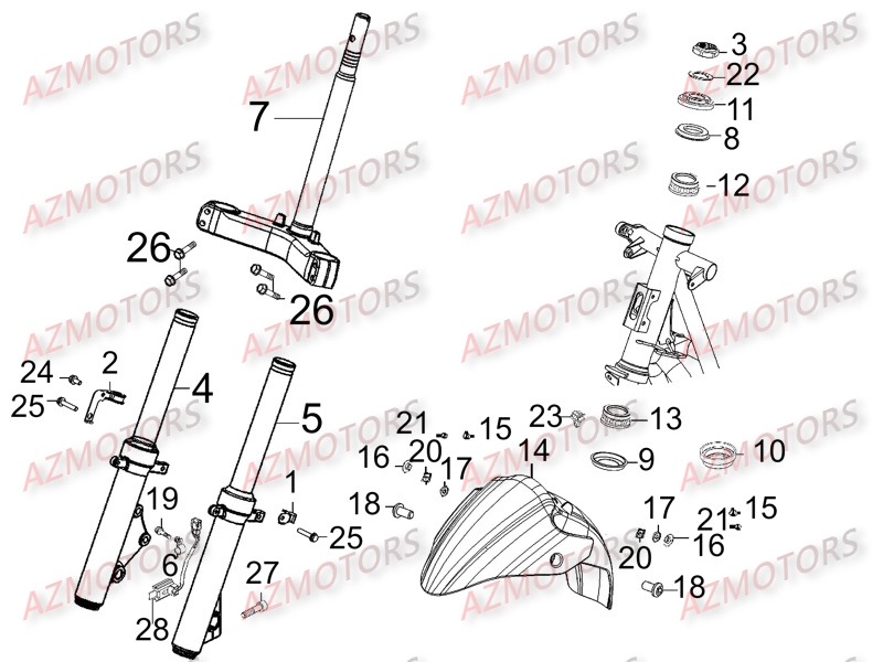 Fourche Avant KYMCO 125 GRAND DINK - 2006 - Occasion Fonctionnelle