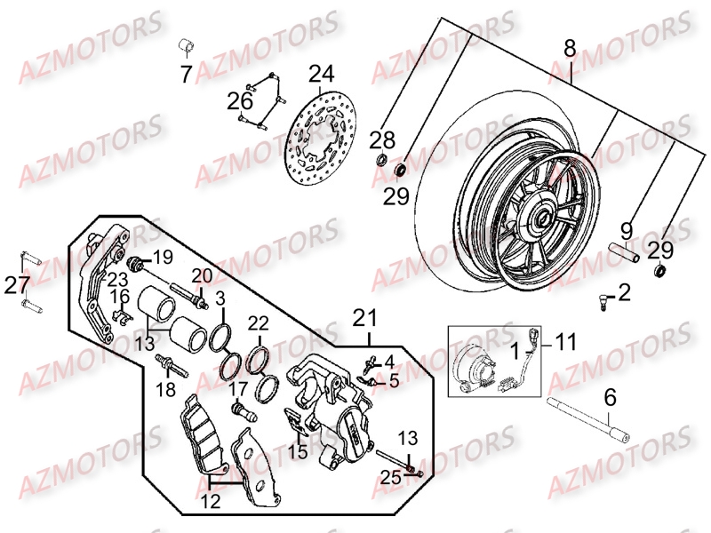ROUE AVANT AZMOTORS G DINK125 III