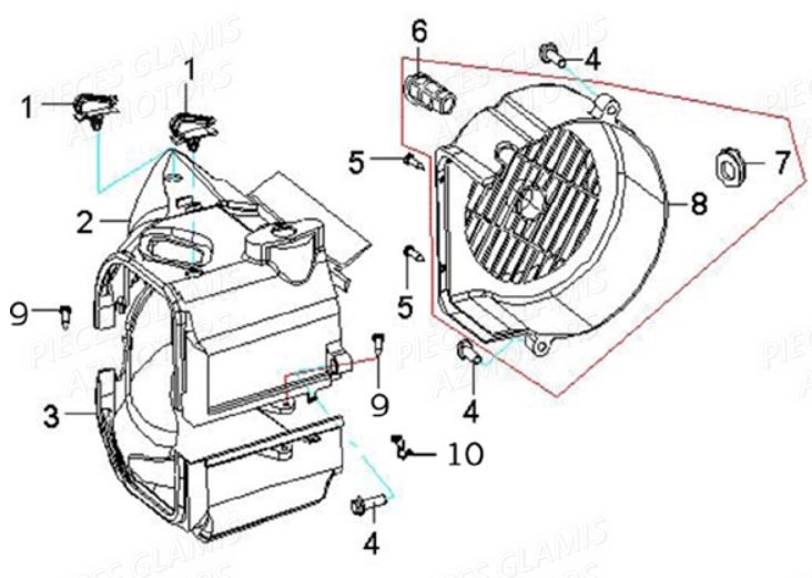 Cache Alternateur GLAMIS Pièces Buggy GLAMIS G200