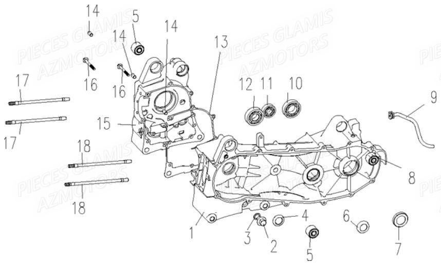 CARTER_MOTEUR GLAMIS Pièces Buggy GLAMIS G200