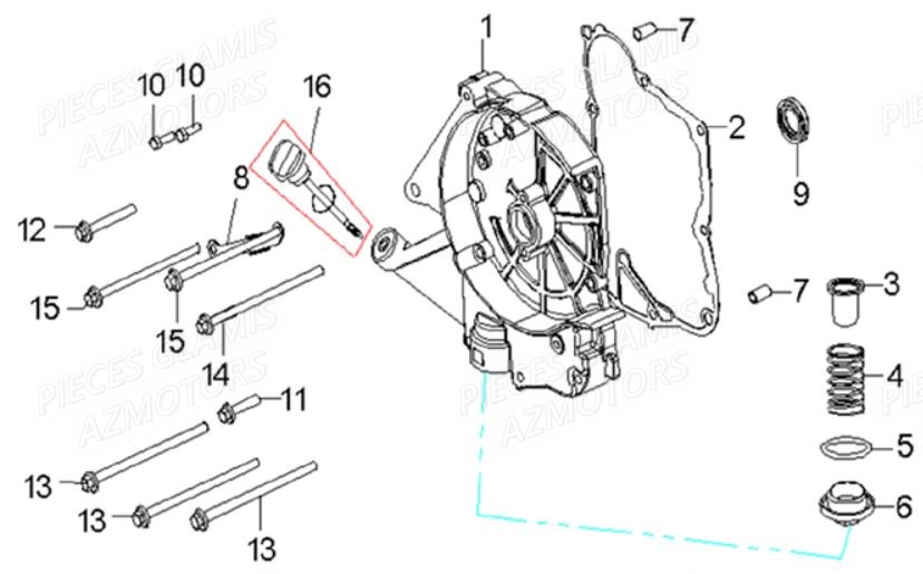 CARTER_MOTEUR_DROIT GLAMIS Pièces Buggy GLAMIS G200