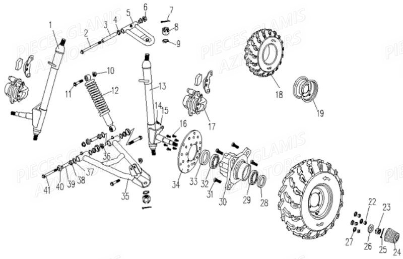 Suspensions Avant GLAMIS Pièces Buggy GLAMIS G200