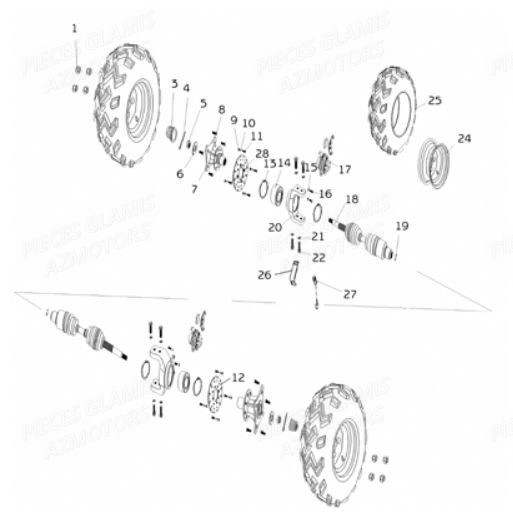 Transmission Arriere GLAMIS Pièces Buggy GLAMIS G200