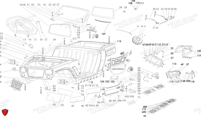 Carrosserie Autocollants GLAMIS Pièces Buggy GLAMIS CRUISER G 850GT (2014)
