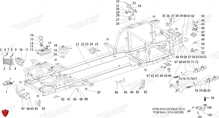 Chassis GLAMIS Pièces Buggy GLAMIS CRUISER G 850GT (2014)