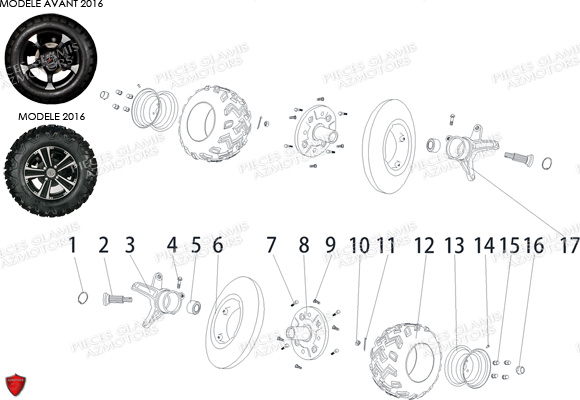 Roues Avant GLAMIS Pièces Buggy GLAMIS CRUISER G 850GT (2014)