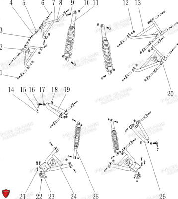 SUSPENSIONS GLAMIS Pièces Buggy GLAMIS CRUISER 850 GT [2014]