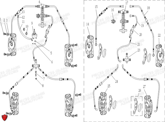 Systeme De Freinage GLAMIS Pièces Buggy GLAMIS CRUISER G 850GT (2014)