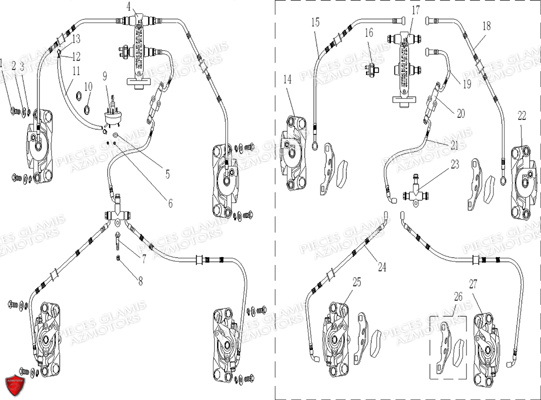 SYSTEME_DE_FREINAGE GLAMIS Pièces Buggy GLAMIS CRUISER 850 GT [2014]