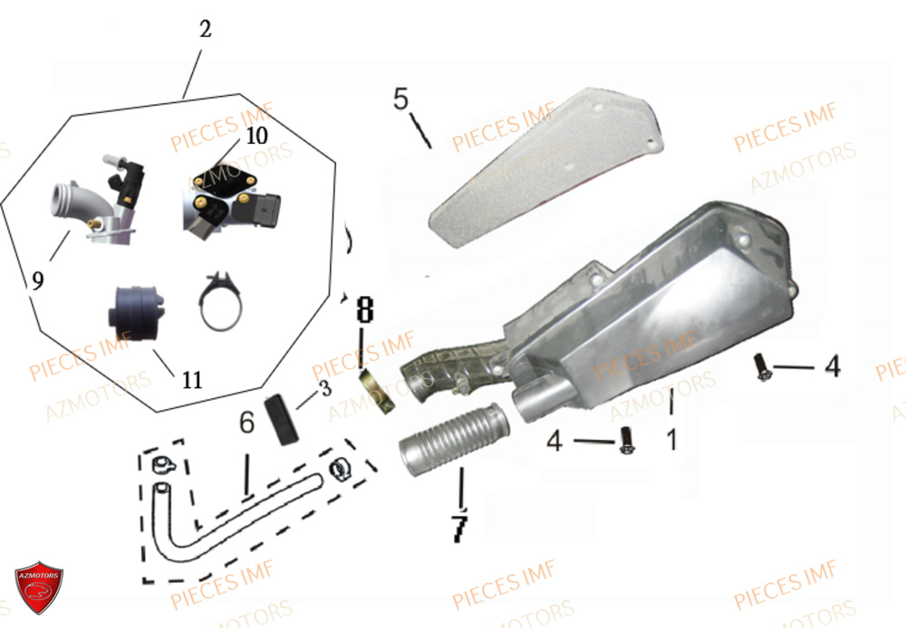 Boite A Air AZMOTORS PIECES GECKO EURO 4