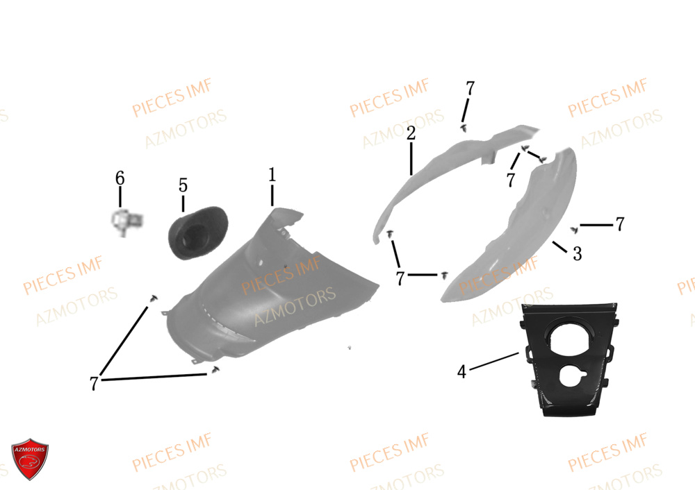 Carenages Lateraux AZMOTORS PIECES GECKO EURO 4