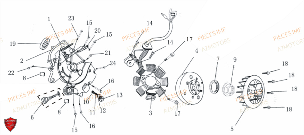Carter Allumage AZMOTORS PIECES GECKO EURO 4