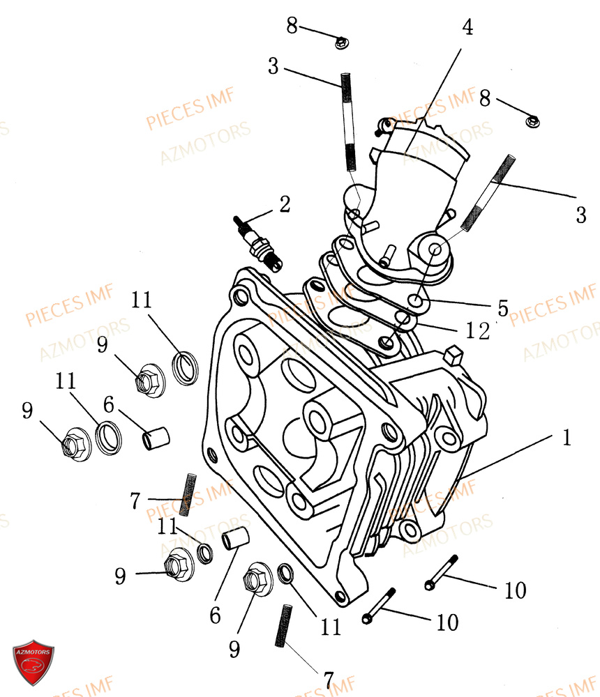 Culasse 1 AZMOTORS PIECES GECKO EURO 4
