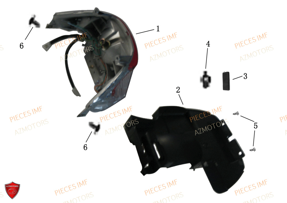 Feu Arriere AZMOTORS PIECES GECKO EURO 4