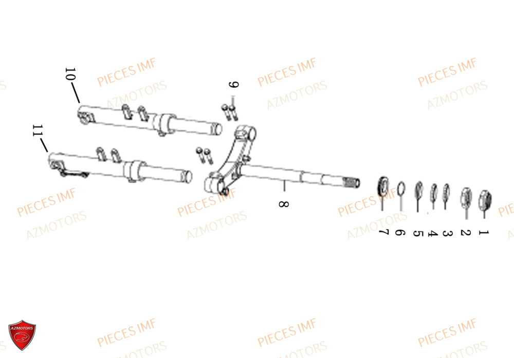 Fourche AZMOTORS PIECES GECKO EURO 4